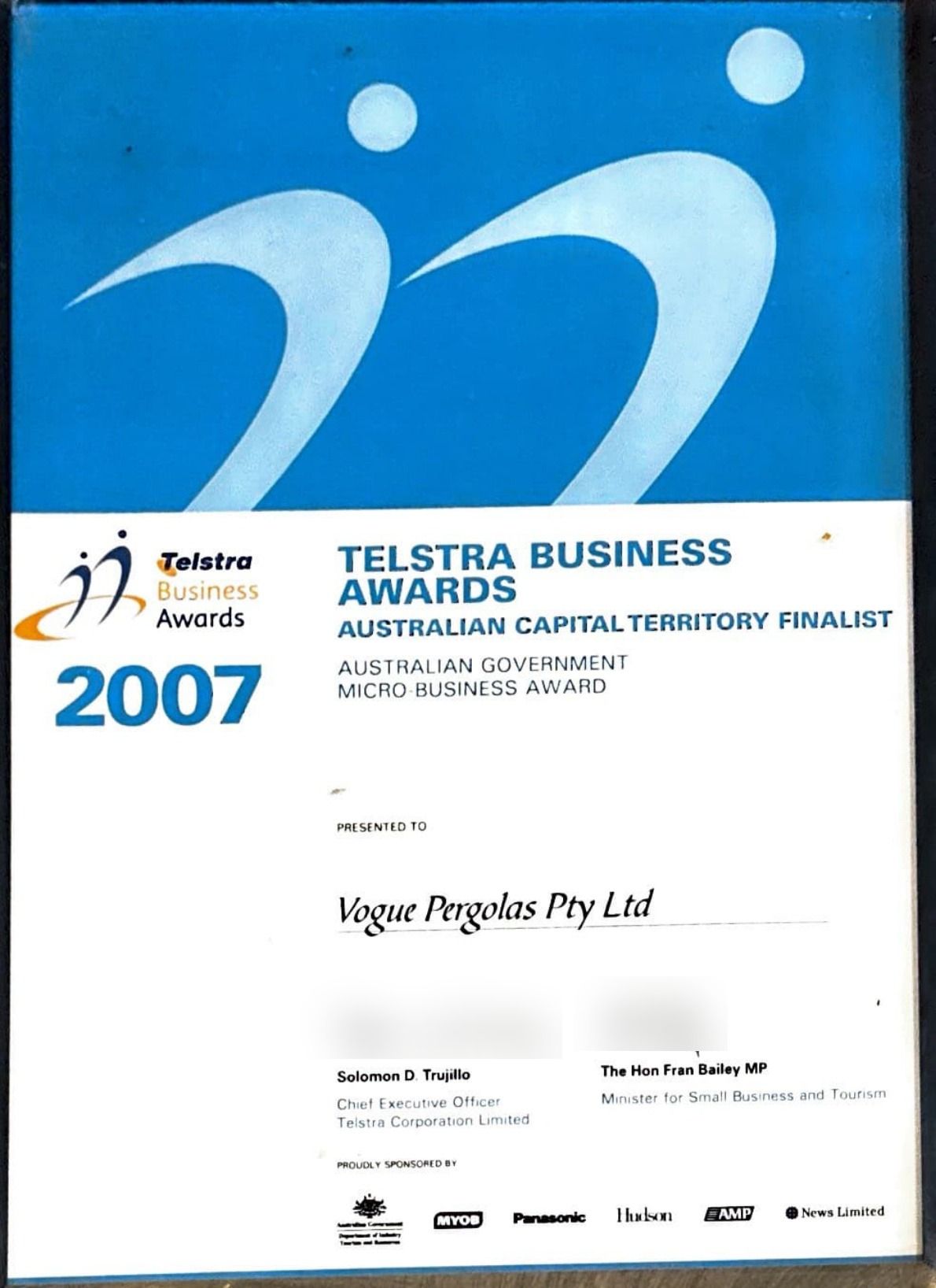 Telstra Business Award - 2007